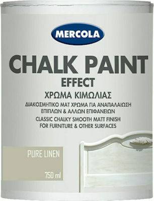 CHALK PAINT PURE LINEN 750ML MERCOLA (ΔΙΑΚΟΣΜΗΤΙΚΟ ΜΑΤ ΧΡΩΜΑ ΚΙΜΩΛΙΑΣ)